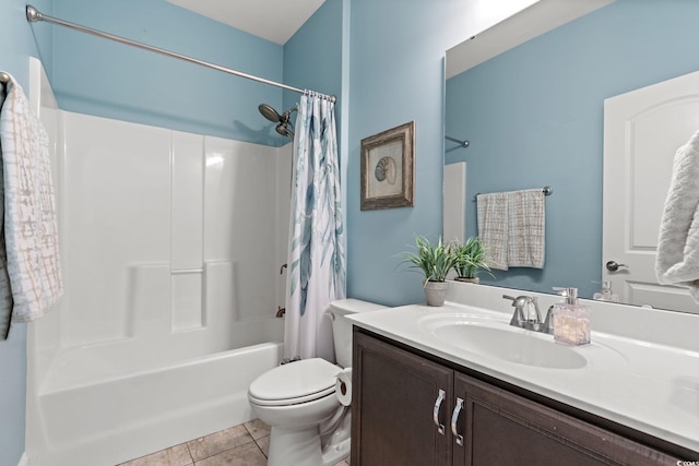 809 Covelo Ln, Myrtle Beach, SC 29579 - full bath with toilet, shower / bathtub combination with curtain, vanity, and tile patterned flooring
