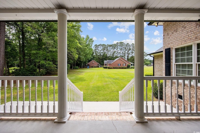 4100 Hagwood Cir, Conway, SC 29526 - porch featuring a lawn