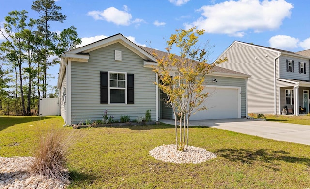 591 Meadowgrass Ct, Myrtle Beach, SC 29588 - view of front of house with an attached garage, a front lawn, and concrete driveway