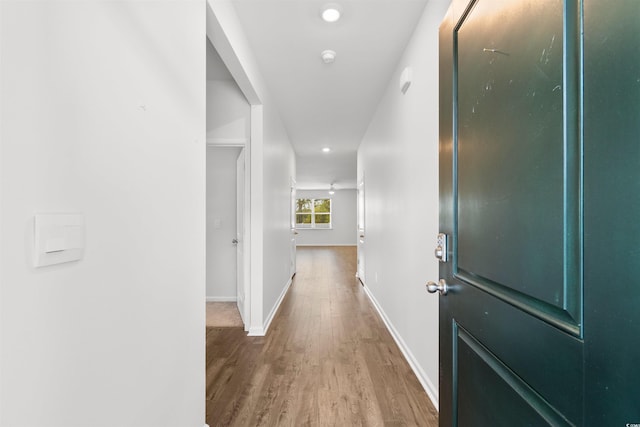 591 Meadowgrass Ct, Myrtle Beach, SC 29588 - corridor featuring wood finished floors and baseboards