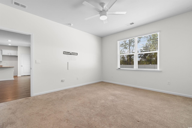 591 Meadowgrass Ct, Myrtle Beach, SC 29588 - carpeted spare room with baseboards, visible vents, and ceiling fan