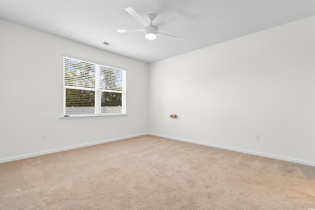 591 Meadowgrass Ct, Myrtle Beach, SC 29588 - spare room featuring baseboards, visible vents, light colored carpet, and ceiling fan
