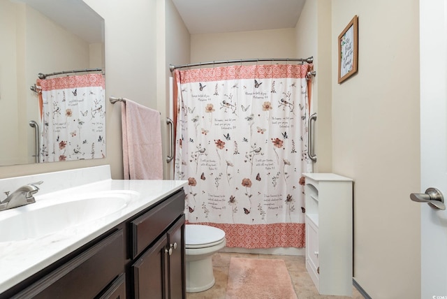 full bath with vanity and toilet