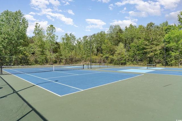 7041 Turtle Cove Dr, Myrtle Beach, SC 29579 - view of tennis court with community basketball court and fence