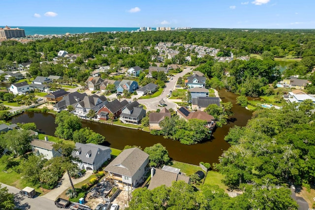 2213 Gazebo Ct, North Myrtle Beach, SC 29582 - aerial view of property and surrounding area featuring a large body of water and nearby suburban area