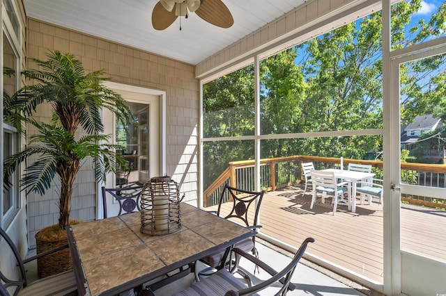 2213 Gazebo Ct, North Myrtle Beach, SC 29582 - sunroom / solarium featuring outdoor dining space and ceiling fan