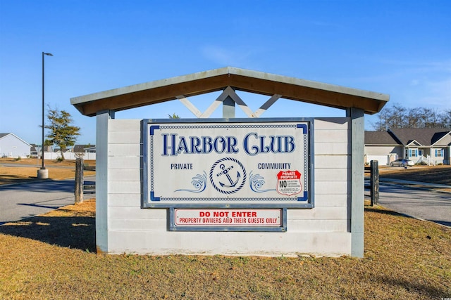 view of community sign
