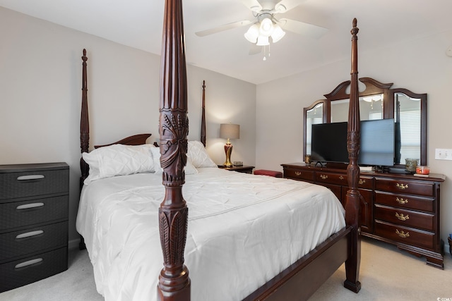 1752 Starbridge Dr, Surfside Beach, SC 29575 - bedroom with light colored carpet and a ceiling fan