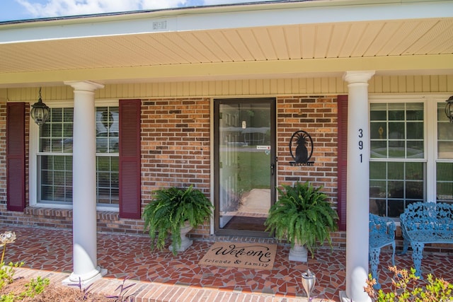 391 Waterford Dr, Georgetown, SC 29440 - entrance to property featuring brick siding and a porch