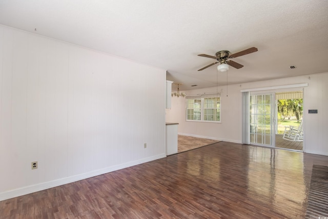 391 Waterford Dr, Georgetown, SC 29440 - empty room featuring ceiling fan, wood finished floors, and baseboards