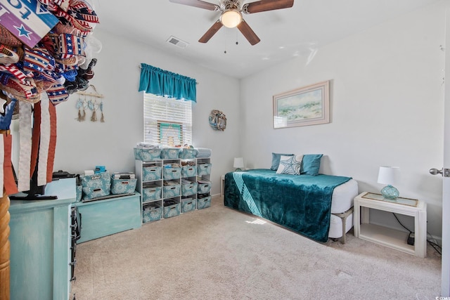 181 Ocean Commons Dr, Surfside Beach, SC 29575 - carpeted bedroom with visible vents and ceiling fan
