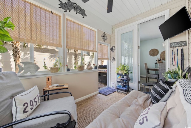 181 Ocean Commons Dr, Surfside Beach, SC 29575 - living area featuring baseboards and ceiling fan