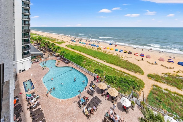 3000 N Ocean Blvd Unit 729, Myrtle Beach, SC 29577 - drone / aerial view of a pool area and unending shoreline