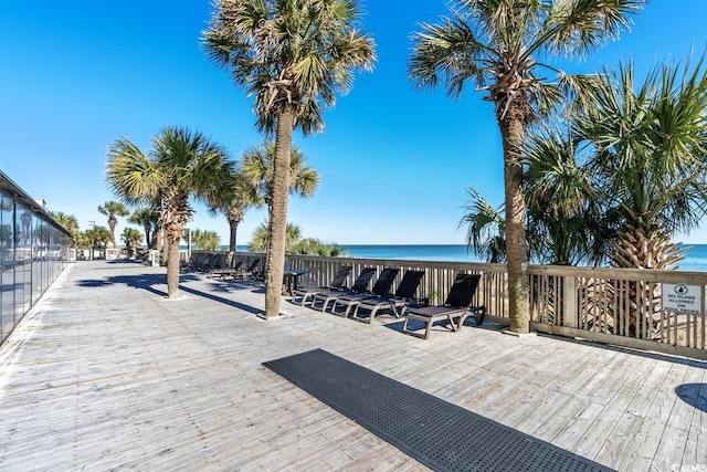 3000 N Ocean Blvd Unit 729, Myrtle Beach, SC 29577 - wooden terrace featuring a water view