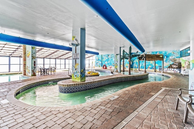 3000 N Ocean Blvd Unit 729, Myrtle Beach, SC 29577 - indoor pool with a patio area and an indoor hot tub