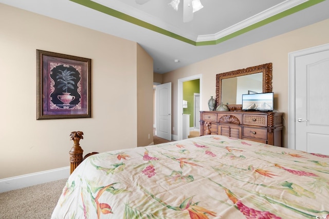 2180 Waterview Dr Unit 632, North Myrtle Beach, SC 29582 - carpeted bedroom featuring baseboards, crown molding, and ceiling fan
