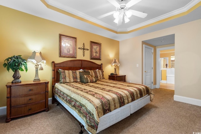 2180 Waterview Dr Unit 632, North Myrtle Beach, SC 29582 - bedroom featuring crown molding, baseboards, a ceiling fan, and carpet floors