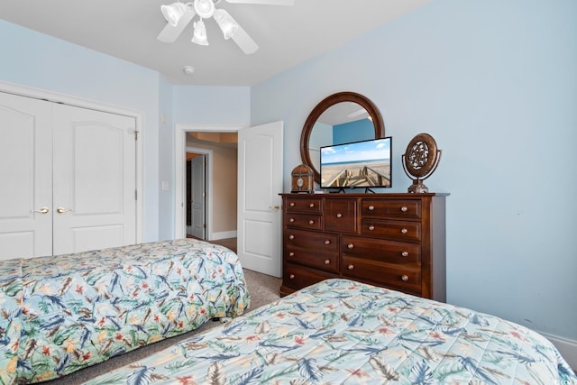 2180 Waterview Dr Unit 632, North Myrtle Beach, SC 29582 - carpeted bedroom featuring a closet and a ceiling fan