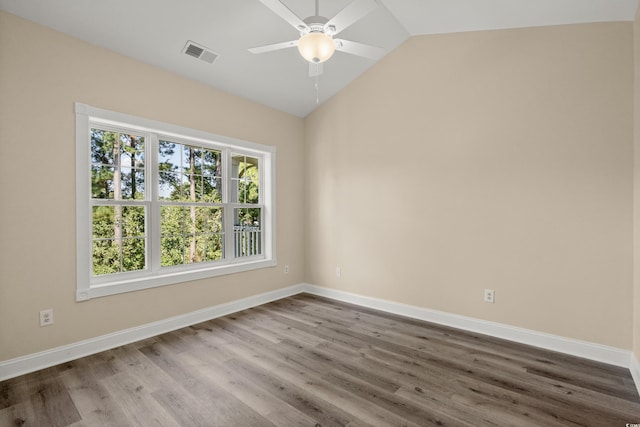 117 S Shore Blvd Unit 301, Longs, SC 29568 - empty room with lofted ceiling, ceiling fan, and wood finished floors