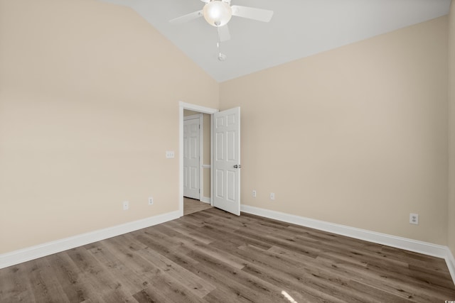117 S Shore Blvd Unit 301, Longs, SC 29568 - unfurnished room with ceiling fan, wood finished floors, and high vaulted ceiling