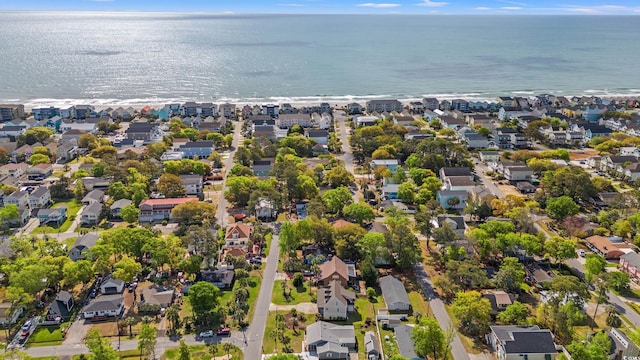 aerial view with a water view and a residential view