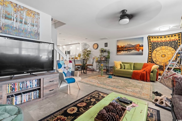 3564 Evergreen Way Unit 3564, Myrtle Beach, SC 29577 - tiled living room with ceiling fan
