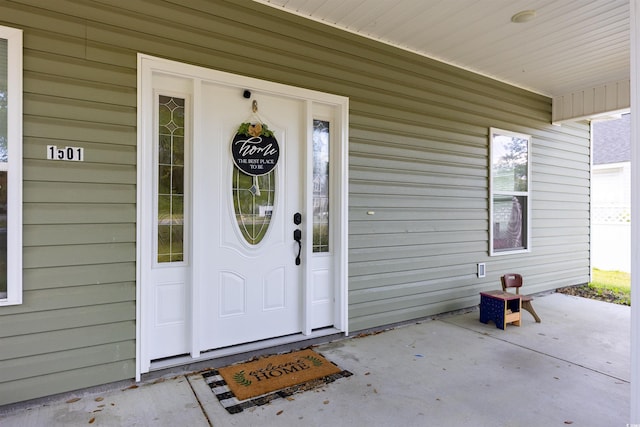 view of exterior entry