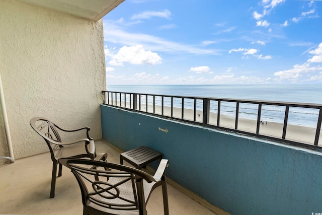 7100 N Ocean Blvd Unit 612, Myrtle Beach, SC 29572 - balcony featuring a beach view and a water view