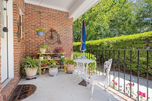 balcony featuring a patio