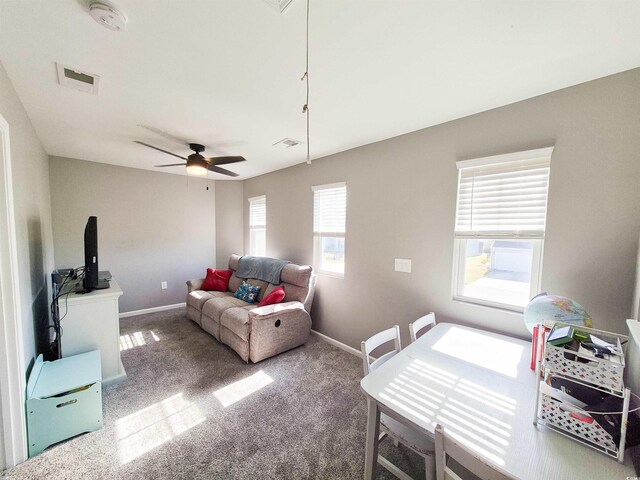 897 Wild Leaf Loop, Conway, SC 29526 - living room with carpet and ceiling fan