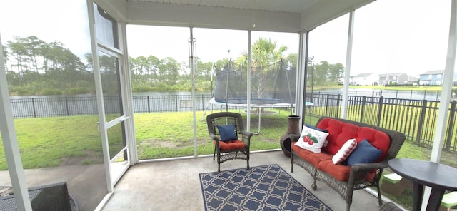 897 Wild Leaf Loop, Conway, SC 29526 - sunroom with a water view and an outdoor living space