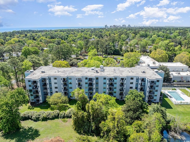 aerial view of apartment complex / building