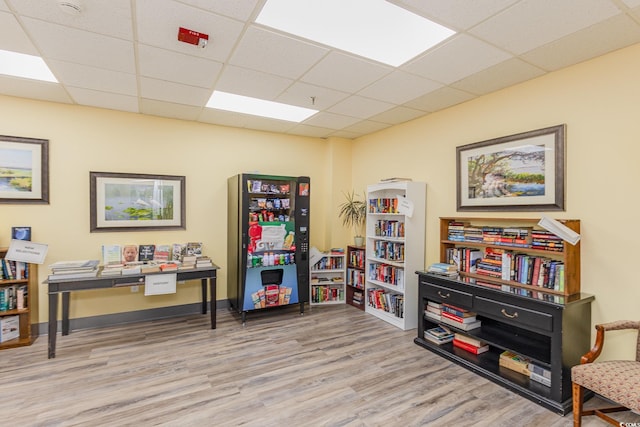 5001 Little River Rd Unit 501E, Myrtle Beach, SC 29577 - office area with wood finished floors, a paneled ceiling, and baseboards