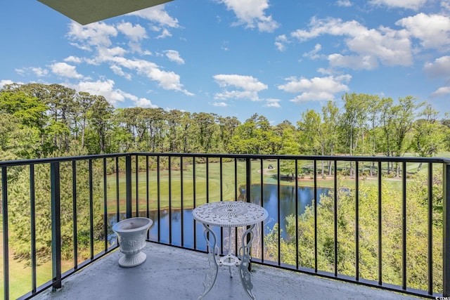 balcony with a water view