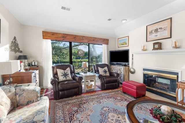 111 Cedar Ridge Ln, Conway, SC 29526 - living room with a fireplace with flush hearth and wood finished floors