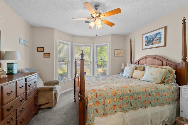 111 Cedar Ridge Ln, Conway, SC 29526 - carpeted bedroom featuring a textured ceiling, a ceiling fan, and baseboards