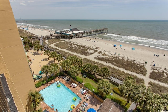 1200 N Ocean Blvd N Unit 905, Myrtle Beach, SC 29577 - aerial view of waterfront with a beach and a pool
