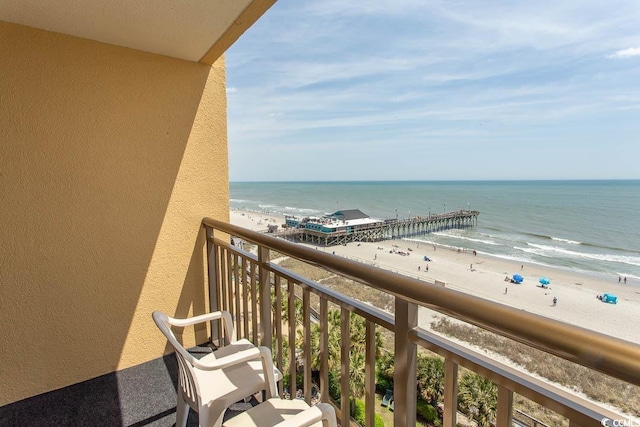 1200 N Ocean Blvd N Unit 905, Myrtle Beach, SC 29577 - balcony with view of water and beach