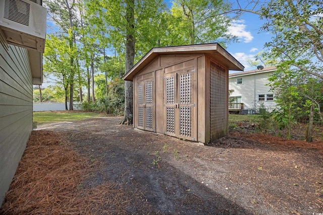 view of shed