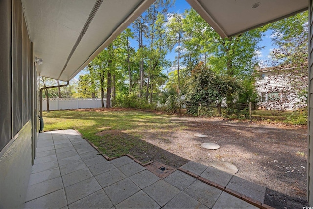 view of yard featuring a patio area