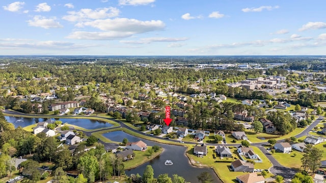 650 Woodman Dr, Conway, SC 29526 - aerial view of property and surrounding area with a large body of water and nearby suburban area