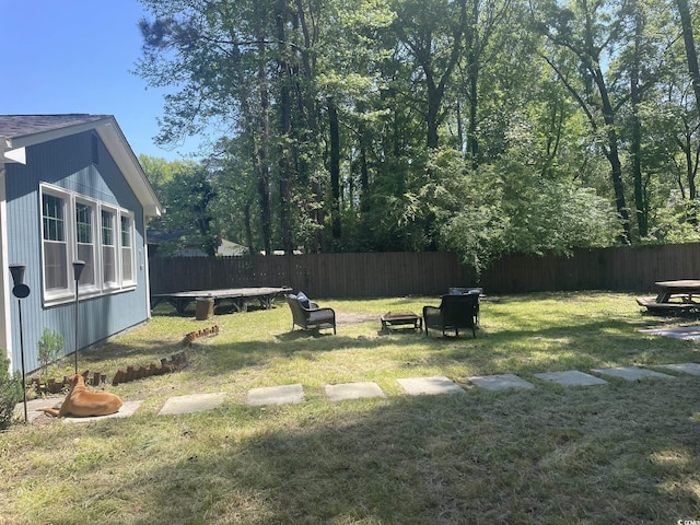 view of yard featuring fence private yard