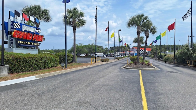 view of street with curbs