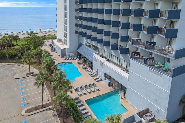 community pool with a water view