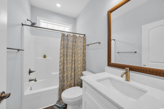 5132 Little River Neck Rd, North Myrtle Beach, SC 29582 - bathroom featuring shower / bath combination with curtain, toilet, and vanity