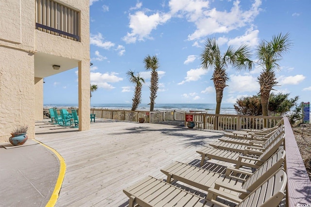 6100 N Ocean Blvd Unit 804, North Myrtle Beach, SC 29582 - wooden terrace featuring a water view