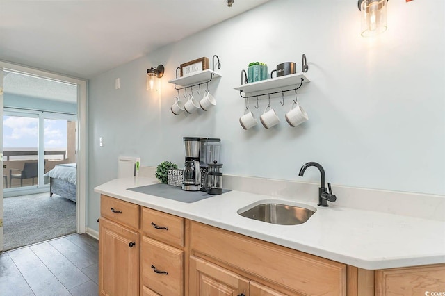 6100 N Ocean Blvd Unit 804, North Myrtle Beach, SC 29582 - bar area with a sink and light wood-style floors