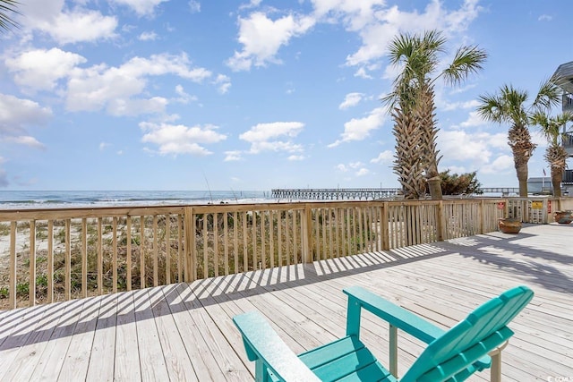 6100 N Ocean Blvd Unit 804, North Myrtle Beach, SC 29582 - wooden terrace featuring a water view
