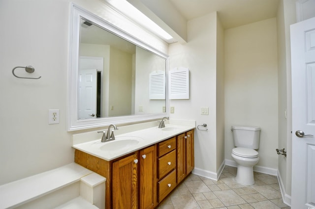 2705 S Key Largo Cir, Myrtle Beach, SC 29577 - bathroom featuring toilet, tile patterned flooring, and double vanity
