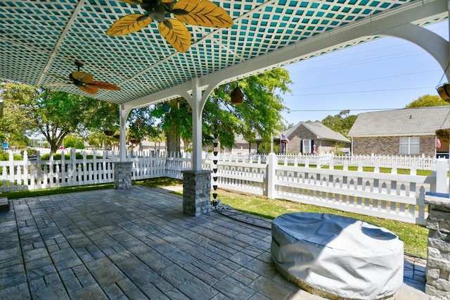 2705 S Key Largo Cir, Myrtle Beach, SC 29577 - wooden deck featuring ceiling fan and fence